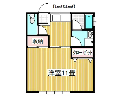LEAF&LEAF A棟(1K/1階)の間取り写真