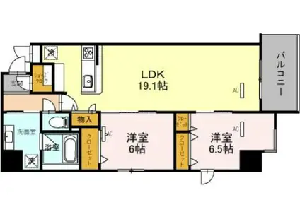 リアライズ天満橋(2LDK/3階)の間取り写真