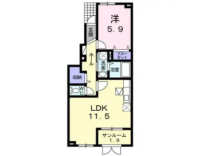 JR信越本線 三条駅(新潟) 徒歩20分 2階建 築12年(1LDK/1階)の間取り写真