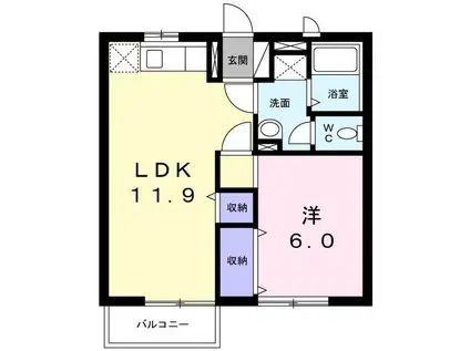 サクラハイツ(1LDK/2階)の間取り写真