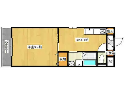 オーキッド・エステイトV(1DK/3階)の間取り写真