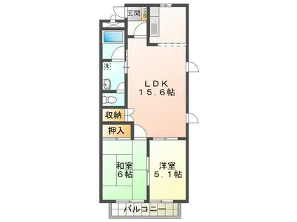 ソレイユ21 A棟(2LDK/1階)の間取り写真