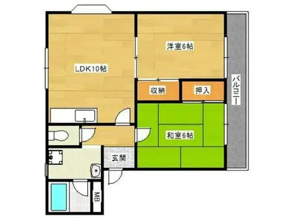 ドゥ・ネフリエール(2LDK/1階)の間取り写真