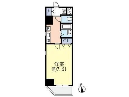 グランヴァン戸越銀座(1K/3階)の間取り写真
