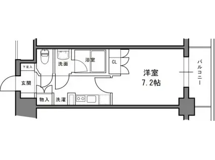 クオリア小石川(1K/2階)の間取り写真