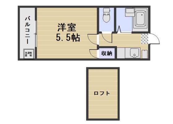 リヴェール豊成第1(1K/2階)の間取り写真
