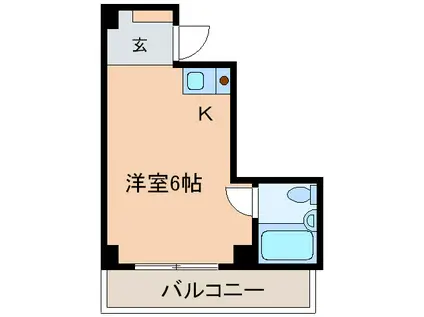 シルク阪口(ワンルーム/3階)の間取り写真