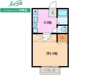 アティック(1K/2階)の間取り写真