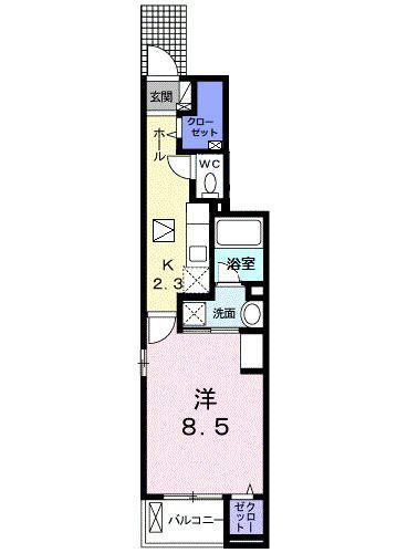 ステーションハウスK(1K/1階)の間取り写真