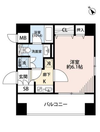 プレール・ドゥーク文京茗荷谷(1K/2階)の間取り写真