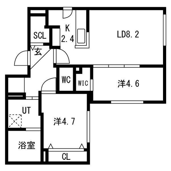 PARTENZA(2LDK/4階)の間取り写真