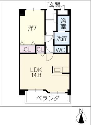 希ハイツ(1LDK/2階)の間取り写真