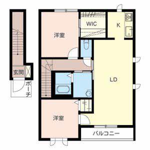 シャーメゾン飯田(2LDK/2階)の間取り写真