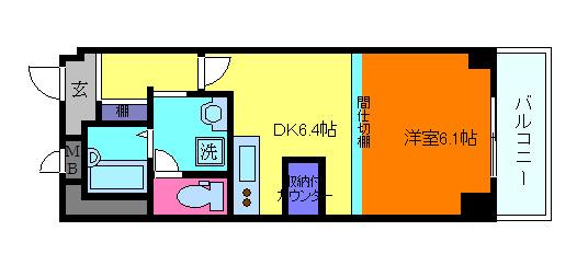 メゾン御影中町(ワンルーム/1階)の間取り写真
