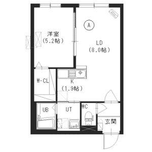 PREGARE(1LDK/1階)の間取り写真