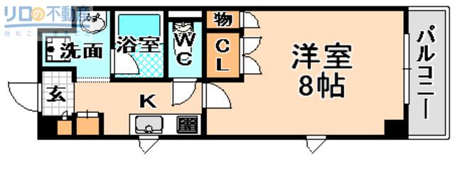 レガーロ(1K/4階)の間取り写真