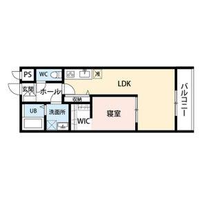 PERSIMMON(1LDK/1階)の間取り写真