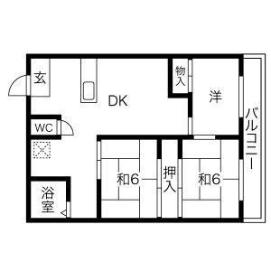 高塚増田マンション(3DK/2階)の間取り写真