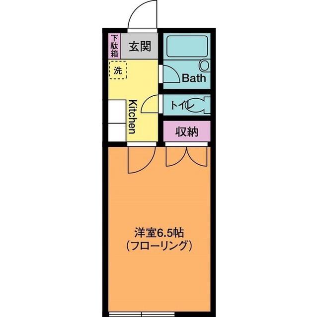 メゾン温水(1K/1階)の間取り写真
