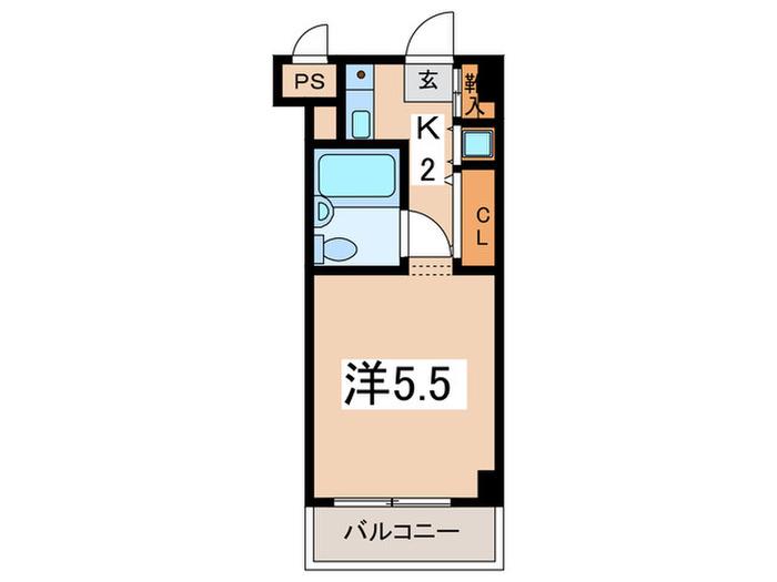 ルクレ青葉台(1K/4階)の間取り写真