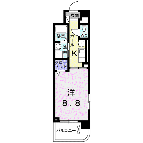 ヴァンクール(1K/2階)の間取り写真