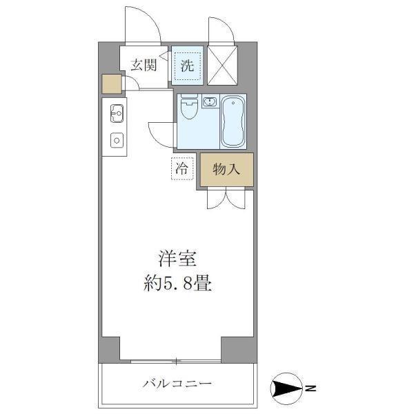 ウインベル錦糸町第3(ワンルーム/5階)の間取り写真