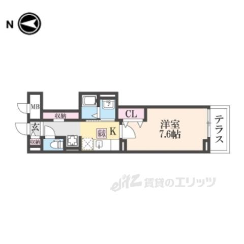 サピー日英Ⅲ(1K/1階)の間取り写真