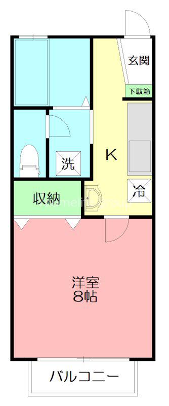 サンモリッツ(1K/2階)の間取り写真