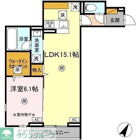 デュランタ(1LDK/1階)の間取り写真