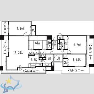 PRIME URBAN円山北四条(4LDK/13階)の間取り写真