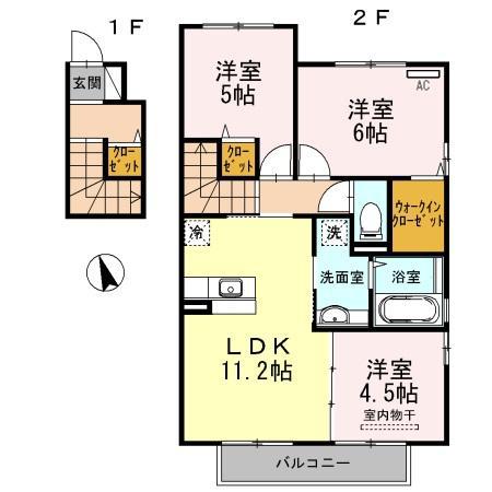 プリマヴェーラ春日(3LDK/2階)の間取り写真