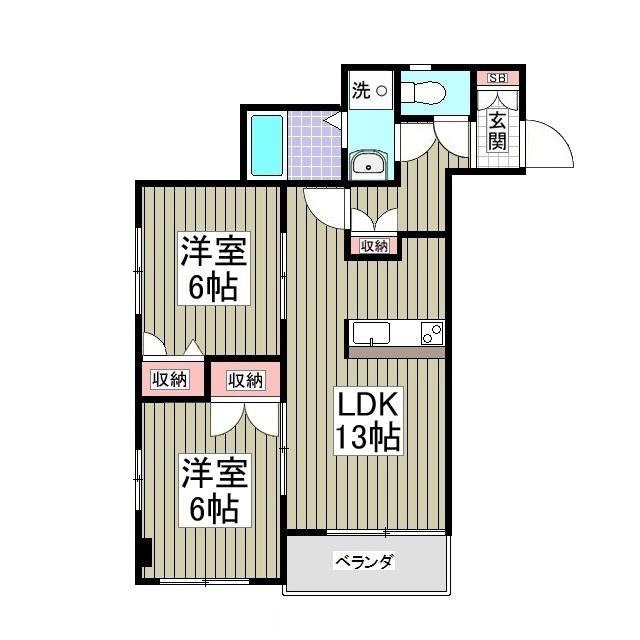 CITY PARK 光(2LDK/6階)の間取り写真