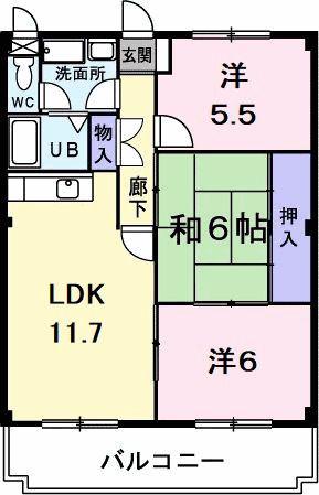 コートヒルズ(3LDK/2階)の間取り写真