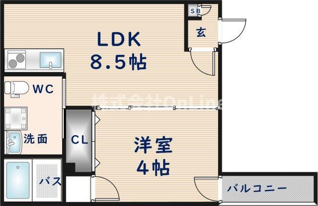 ルミエール長瀬(1LDK/2階)の間取り写真