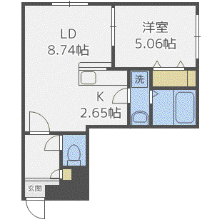 ERFOLG ウエストSTADT(1LDK/2階)の間取り写真