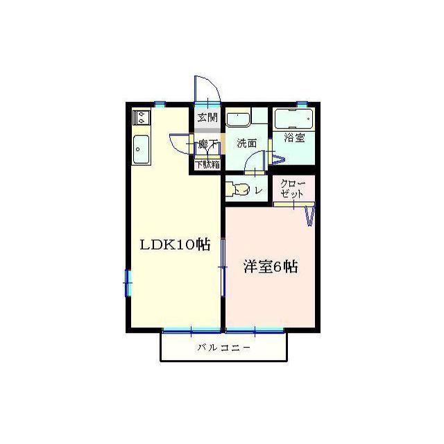 エクセランI(1LDK/2階)の間取り写真