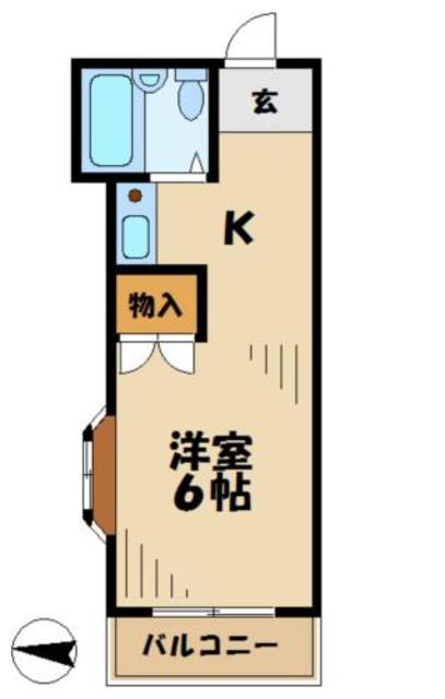 グリーンハイム尾根Ⅰ(1K/1階)の間取り写真