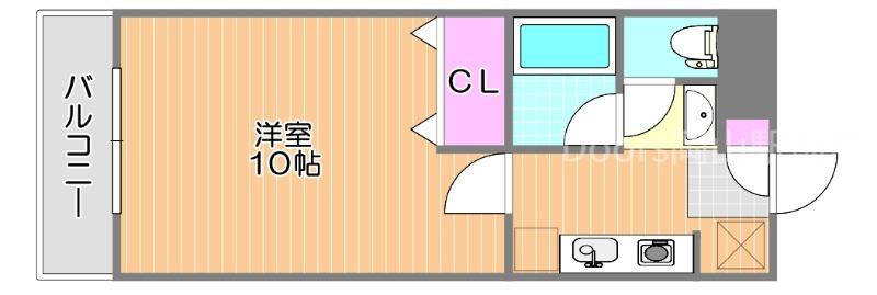 ピュアベルデ奥田本町(1K/1階)の間取り写真