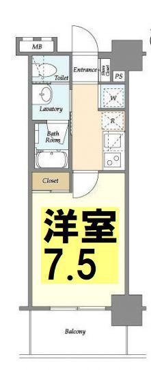 BPRレジデンス船橋(1K/10階)の間取り写真