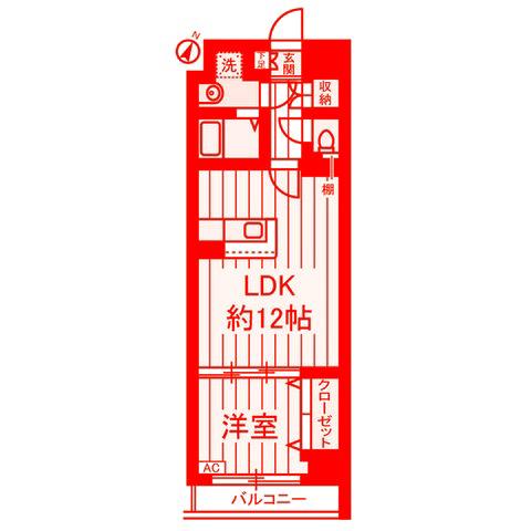 YAYOI COURT(1LDK/10階)の間取り写真