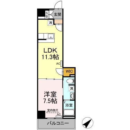 HILL FLAT OSAKI(1LDK/1階)の間取り写真