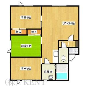 土橋アパート(3LDK/2階)の間取り写真