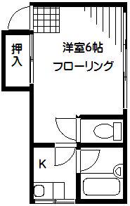 ミユキハイツ(1K/2階)の間取り写真