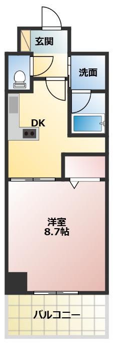 レクシア鶴見(1DK/3階)の間取り写真
