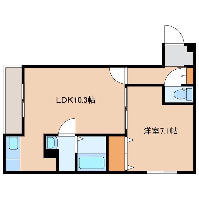 BRILLER五稜郭(1LDK/2階)の間取り写真