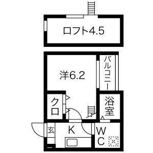 ソナトーレ小幡南(1K/2階)の間取り写真