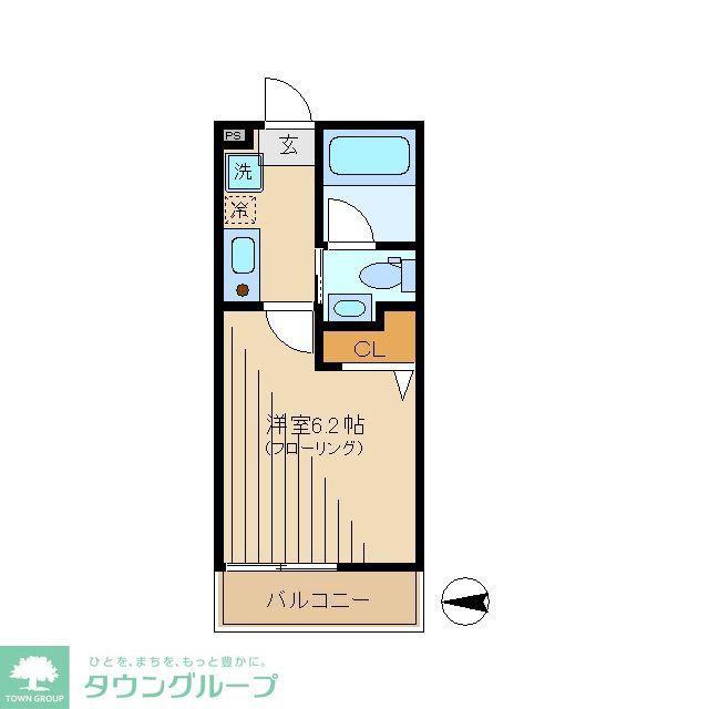 ドルチェ南台(1K/1階)の間取り写真