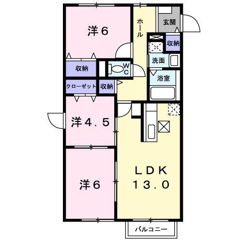 エレガンス宮の森(3LDK/2階)の間取り写真