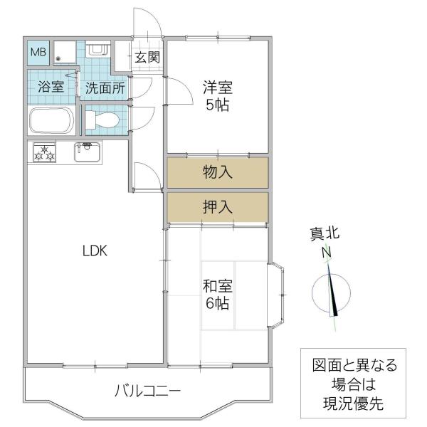 ファミール笠原(2LDK/1階)の間取り写真
