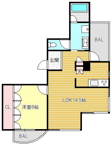 ヴィンテージ(1LDK/2階)の間取り写真